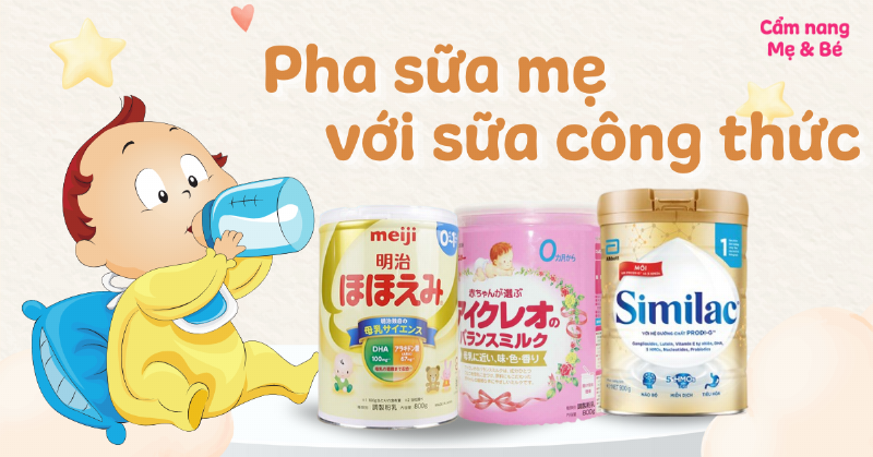 Mẹ pha sữa cho bé