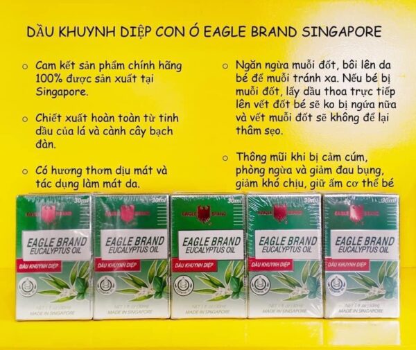 Dầu Khuynh Diệp Con Ó EAGLE BRAND EUCALYPTUS OIL 30ML Singapore