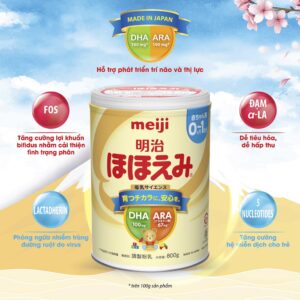 Sữa Bột Meiji số 0 Nội Địa Nhật 800g cho bé từ 0-12 tháng