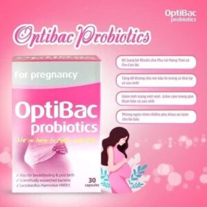 Men Vi Sinh Optibac Hồng Cho Bà Bầu, Trẻ Sơ Sinh hộp 30 gói Chuẩn UK Anh Quốc