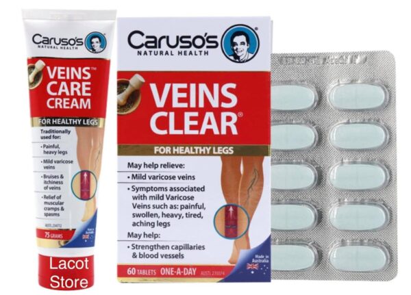 Kem Bôi Giãn Tĩnh Mạch Carusos Veins Care Cream 75Gr Của Úc