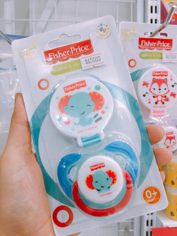 Núm/ti giả silicone kèm dây đeo Fisher Price