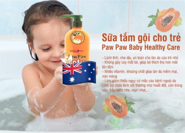 Sữa Tắm Gội Đu Đủ Tươi 2in1 Paw Paw Baby