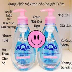 Dung dịch vệ sinh AQA Baby Nga dành cho bé gái , bé trái dạng gel 250ml (từ 0-8y)