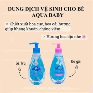 Dung dịch vệ sinh AQA Baby Nga dành cho bé gái , bé trái dạng gel 250ml (từ 0-8y)