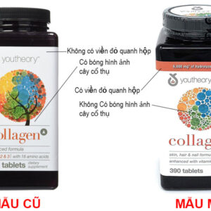 Viên uống đẹp da Collagen vitamin C chai 390 viên hãng Youtheory của Mỹ (mẫu mới)