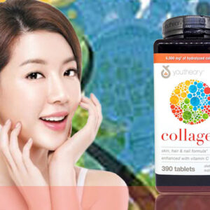 Viên uống đẹp da Collagen vitamin C chai 390 viên hãng Youtheory của Mỹ (mẫu mới)