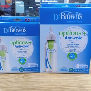 Bình sữa Dr.Brown's cổ hẹp 120ml và 250ml nhựa PP Options Plus tách set