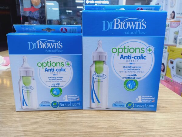 Bình sữa Dr.Brown's cổ hẹp 120ml và 250ml nhựa PP Options Plus tách set