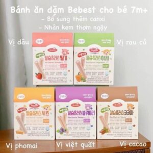 Bánh cuộn xốp bổ sung canxi Bebest 45.5g Hàn Quốc cho bé ăn dặm