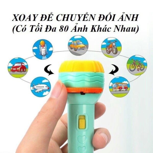 Đèn Pin chiếu hình  80 hình động vật ngộ nghĩnh cho bé