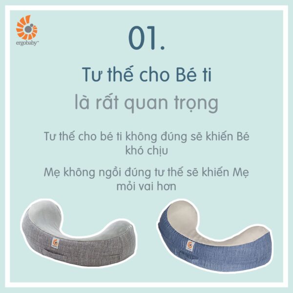 Gối cho bé bú Ergobaby Pillow Xám chính hãng