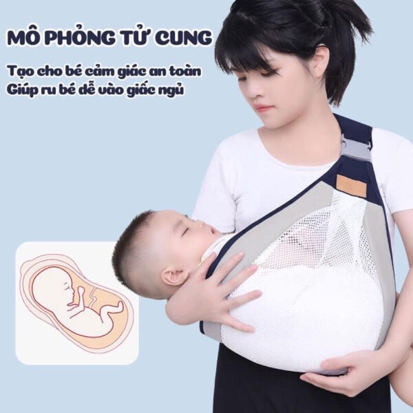 Đai Địu Em Bé Phía Trước Siêu Nhẹ Thoáng Khí