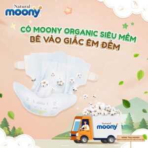 Bỉm tã quần Moony Natural bông hữu cơ các size