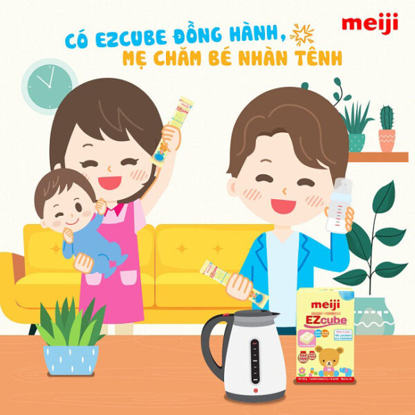 Sữa Meiji Infant Formula Ezcube Nhập Khẩu Nhật Số 0 bé Từ 0-12 Tháng (Hộp 20 thanh)