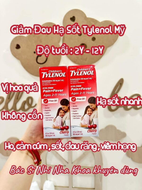 SIRO HẠ SỐT TYLENOL CỦA MỸ CHO TRẺ 2-11 TUỔI VỊ CHERRY