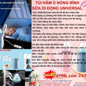 Ủ BÌNH SỮA CHỈNH NHIỆT ĐỘ BAO DA XANH