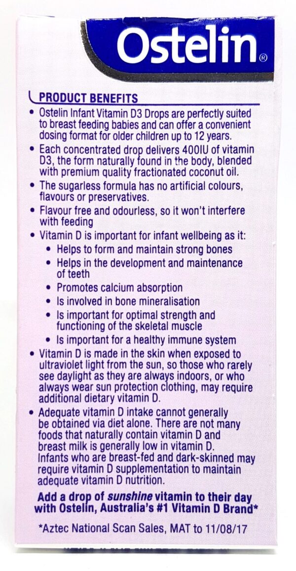 Vitamin D3 Ostelin Infant ÚC