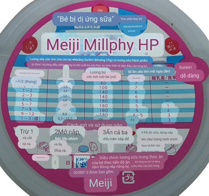 Sữa Meiji HP nội địa Nhật 850g cho trẻ dị ứng đạm bò