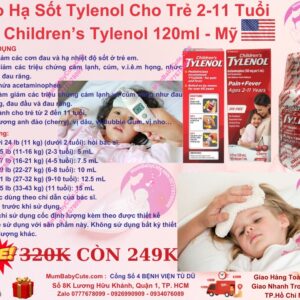 SIRO HẠ SỐT TYLENOL CỦA MỸ CHO TRẺ 2-11 TUỔI VỊ CHERRY