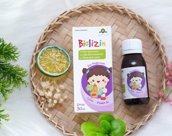 BIOLIZIN - Bổ sung Kẽm hữu cơ,Lysin,Vitamin B6, giúp bé ăn ngon, tăng đề kháng (lọ 50 ml)