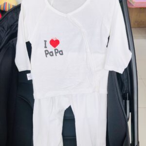 Quần áo sơ sinh bé trai bé gái họa tiết I LOVE MAMA & PAPA